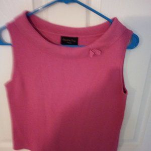SANDRA KING Petite Medium PM Sleeveless Hot Pink Sweater cotton blend